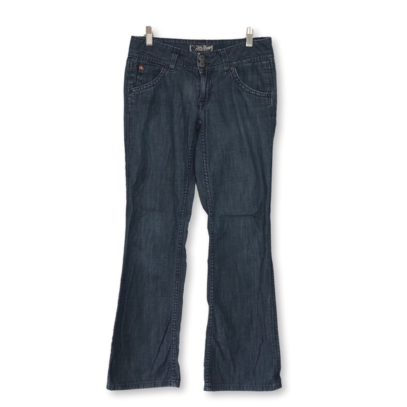 Hudson Y2K Low Rise Boot Cut Flap Pocket Jeans Size 27 Blue Style #W170R Cotton - Picture 2 of 12